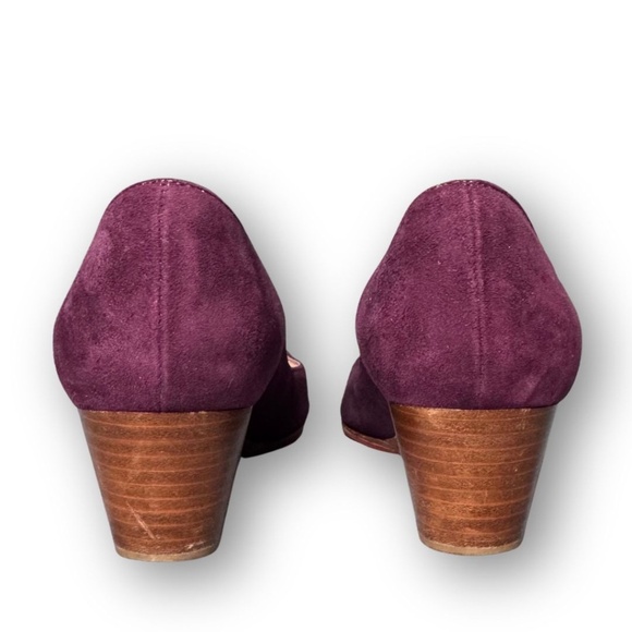 Authentic Christian Louboutin Pipina 55 Purple Suede Pointed Toe Low Wedge - Picture 7 of 10